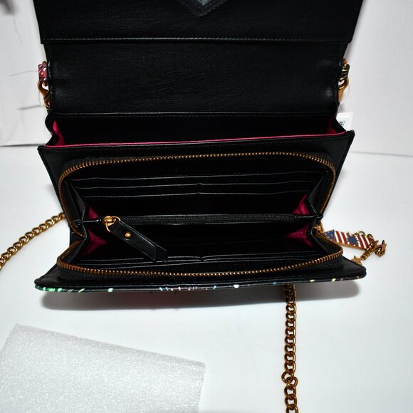 Betsey Johnson Spark Joy Wallet Crossbody Bag in Black/Multi # BJ37090N NWT - Picture 2 of 8
